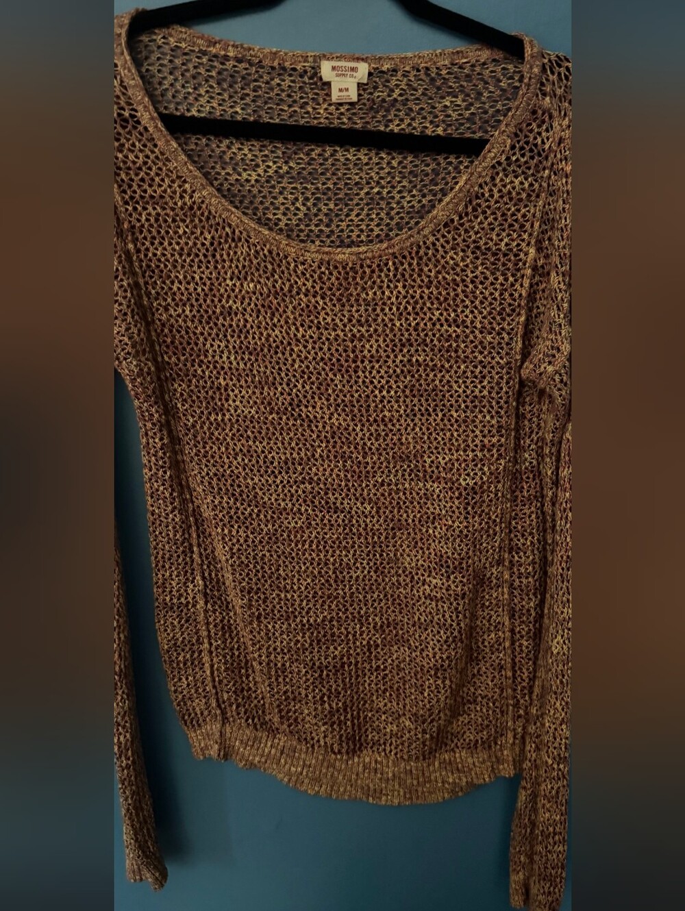 Vintage Target Mossimo Supply Co. Multi-Color Open-Knit Scoop Neck Sweater